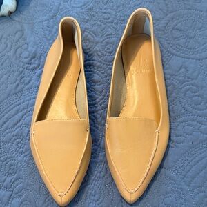J. Crew Women's Camel Leather Pointed-Toe Flats